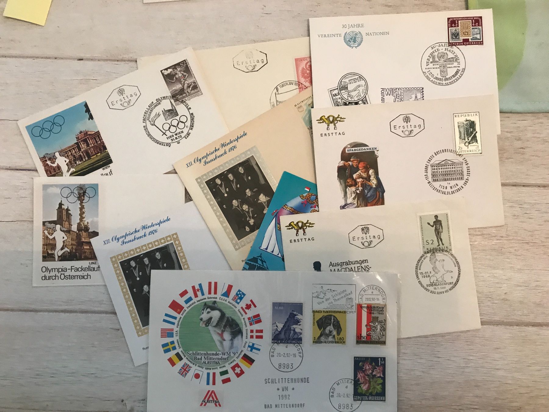 Alle Briefmarken: 10 FDC Österreich (800-16) – Gebraucht aus St.Gallen von Bigdisch