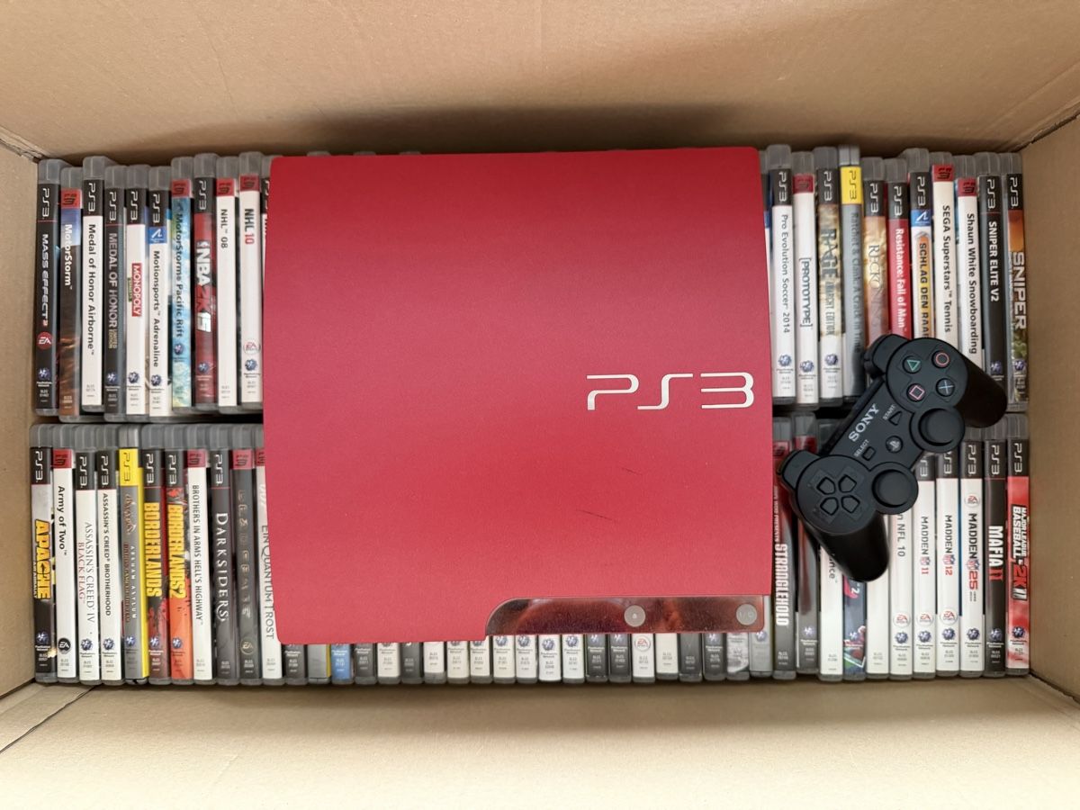 Sony Konsolen: PlayStation 3 Scarlet Red + 86 games + 1 controller – Gebraucht aus Kloten von Friendly_Collector