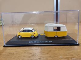 Schuco BMW 600 mit Hymer Eriba Puck Wohnwagen