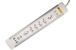 ALU Steckdosenleiste USB-C 6xT13, 1x USB-C + 2x USB-A max. 3