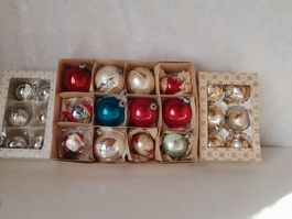 Erzgebirge, 24 Weihnachtsbaumkugeln, Christbaumschmuck, 1956