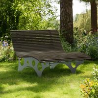 Wellenliege / Waldsofa NURA - 148cm Breit - Nussbaum