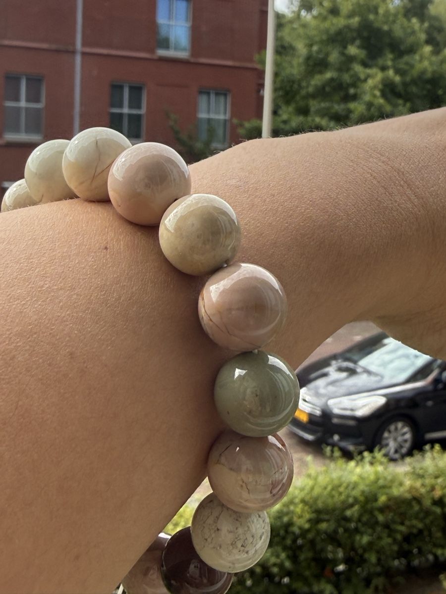 Bracciali & Braccialetti: Alashan Agate 13mm Perlen Stretch Armband – Nuovo (secondo la descrizione) da Jegenstorf venduto da SteinGlanz 6