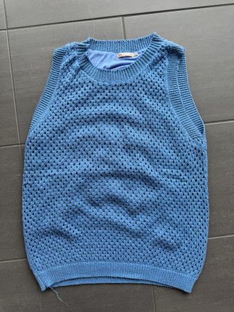 Strickweste EsQualo Blau Grobstrick Grösse XL Neuwertig