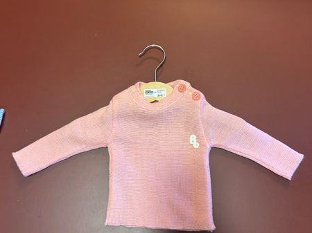 French vintage 1970 pink baby sweater - Size 6 months