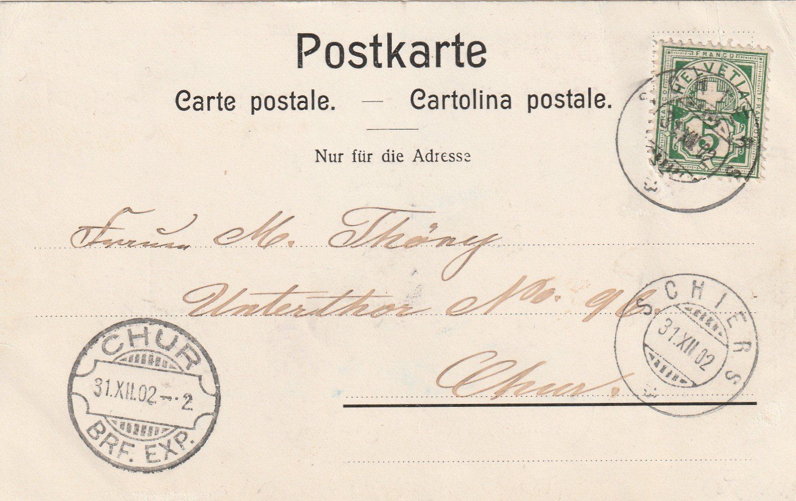 Cartoline postali: Schiers – Usato da Rorschacherberg venduto da fratovi2 1