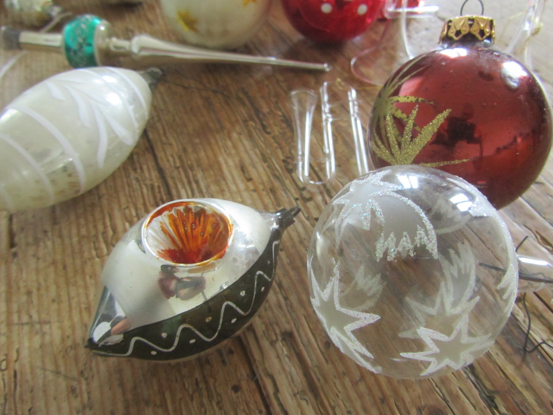 Tutte le decorazioni: Weihnachtsbaum - Schmuck mit Spitze, Konus, Glaskugeln – Usato da Seengen venduto da mikelele 4