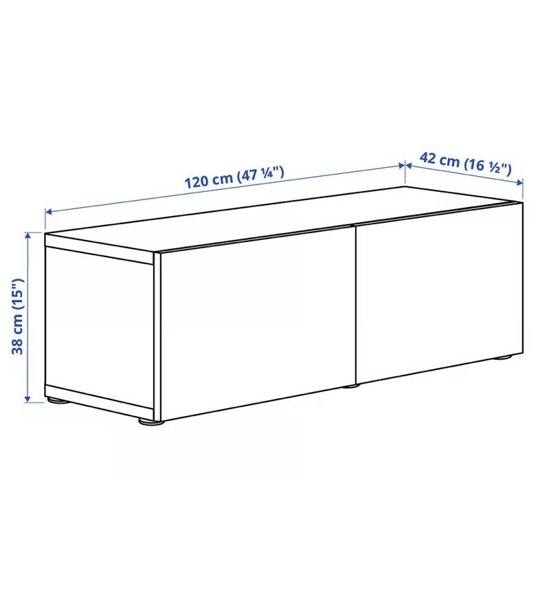 Ikea Mobili TV: IKEA Lowboard BESTA 120cm weiss mit Rollen – Usato da Luzern venduto da zapatae 1