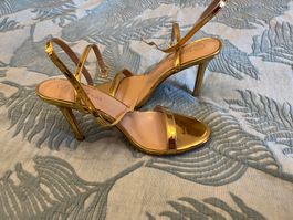 Goldene High Heels, neu, ungetragen, Größe 41