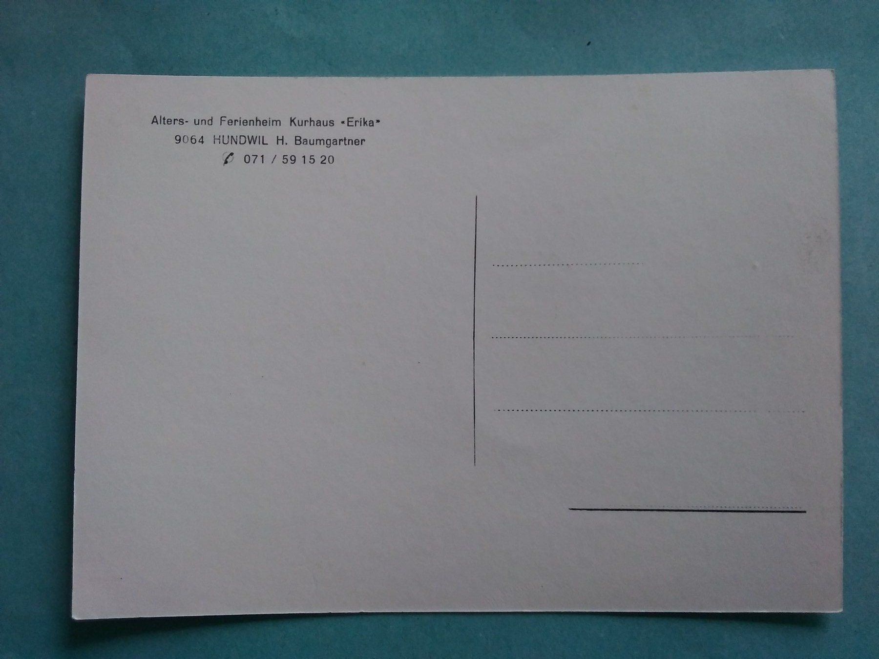 Cartoline postali: AR Hundwil Kurhaus Erika – Usato da Appenzell venduto da lama19 1