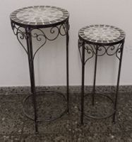 2 *PFLANZEN - TISCHCHEN* METALL/STEIN/DM 25+30/H 60+70CM