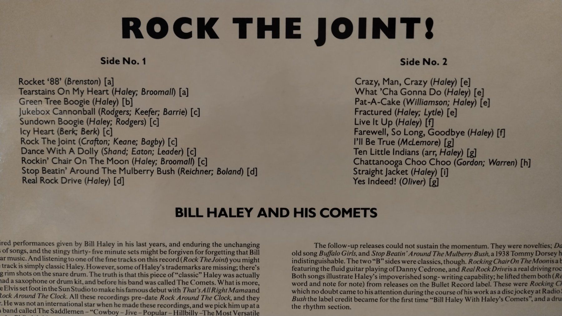 Dischi in vinile: Bill Haley & His Comets - Rock The Joint  / Lp  ab Fr. 18.- – Usato da Bellach venduto da JingleJerry 2