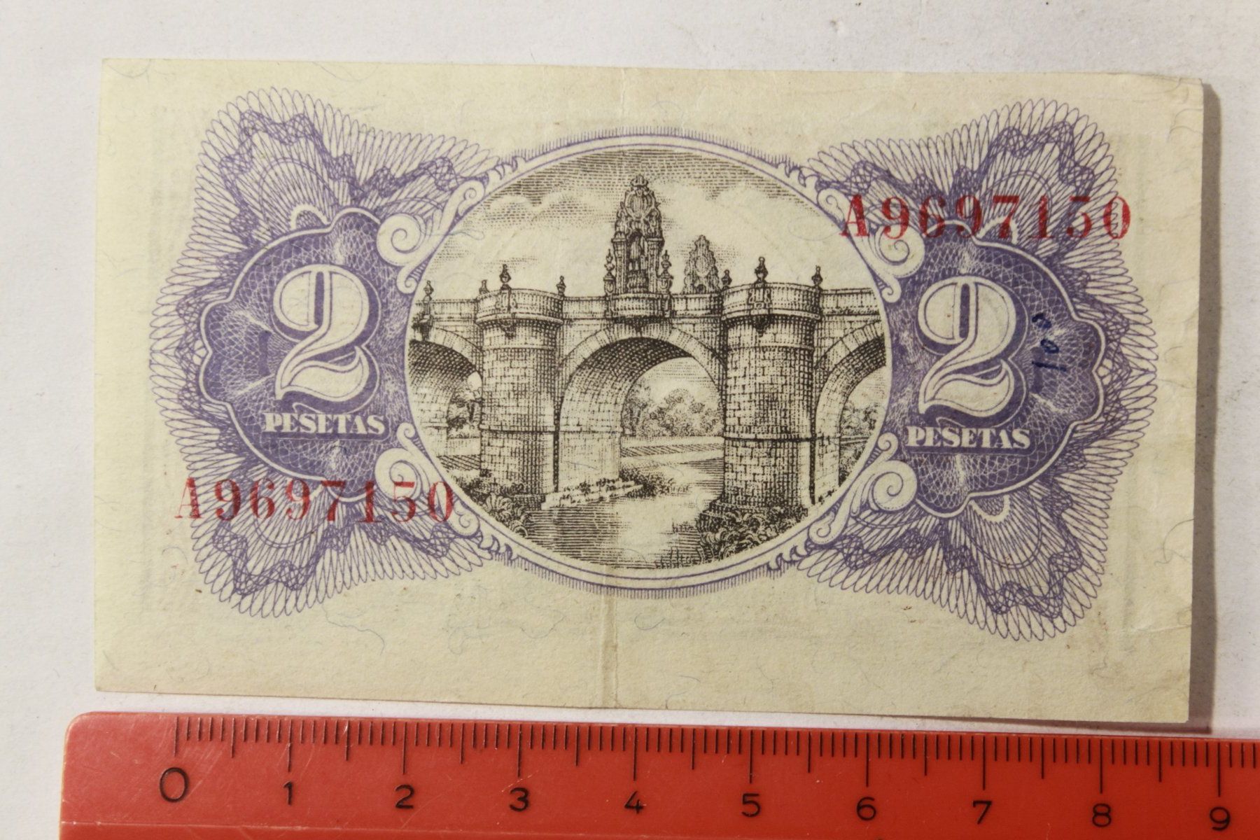 Banknoten: 2 pesetas 1938 republica – Gebraucht aus La plaine von 762 1