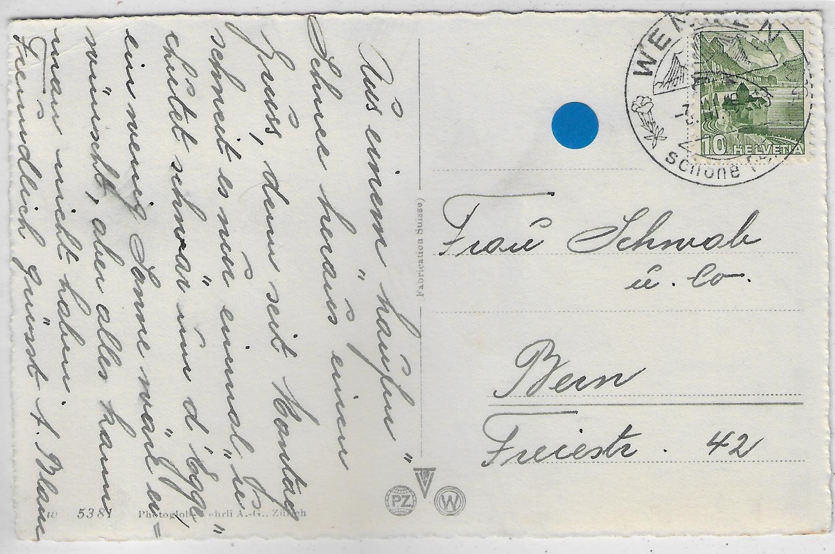 Cartoline postali: Schneelandschaft in Wengen – Usato da Ettingen venduto da Kartenplanet 1