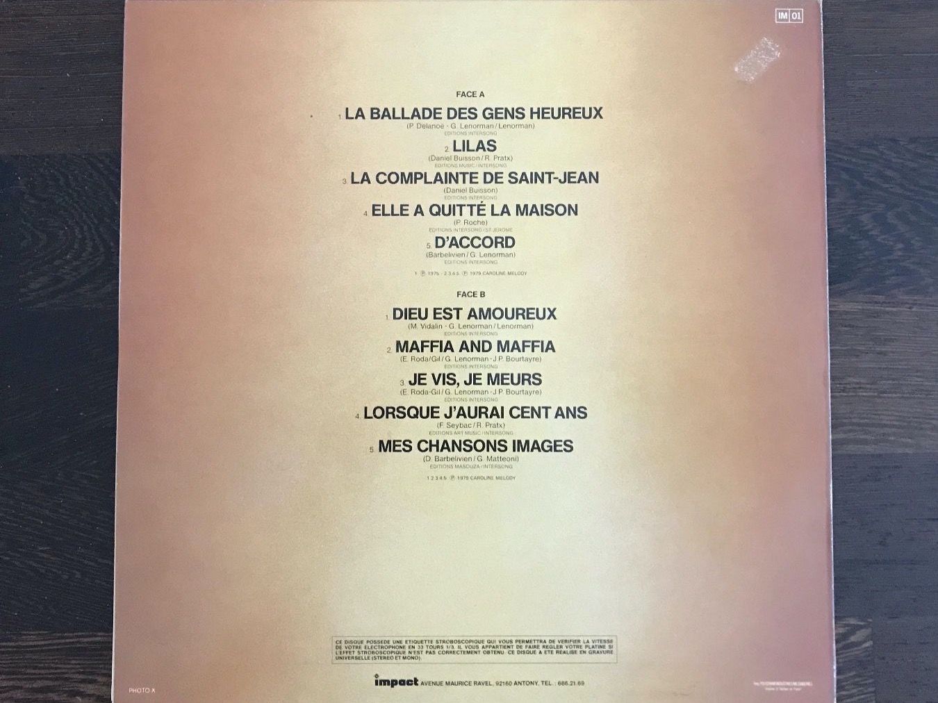 Dischi in vinile: GERARD LENORMAN (LP) Gérard Lenorman – Nuovo (secondo la descrizione) da Zürich venduto da Tarafo5 1