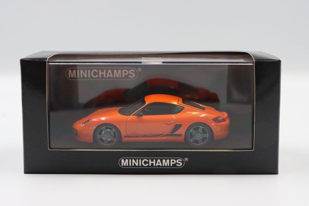 PORSCHE CAYMAN S SPORT 987 2008 Orange MINICHAMPS 1:43 de reference
