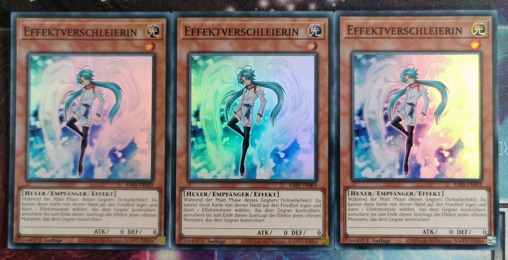 3x Effektverschleierin RA01-DE003 SUPER RARE PLAYSET 1.Aufl. (Neu und