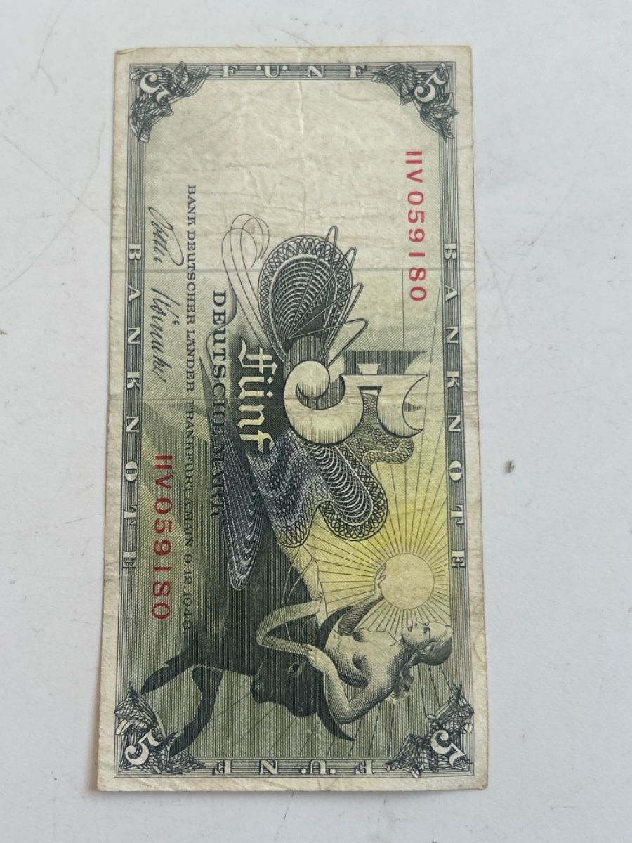 Banconote: 5 Deutsche Mark Banknote 1944 (S28) – Usato da Neuenhof venduto da SchnaeppliAllerlei