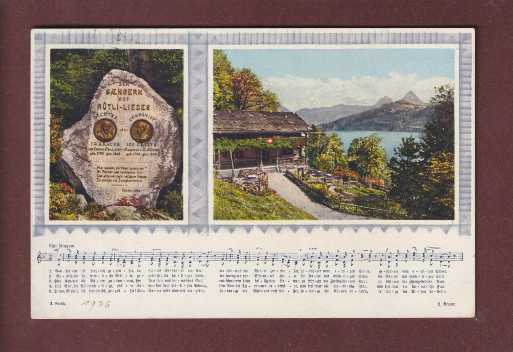 Cartoline postali: RÜTLI - 1936 – Usato da Pully venduto da nicecards