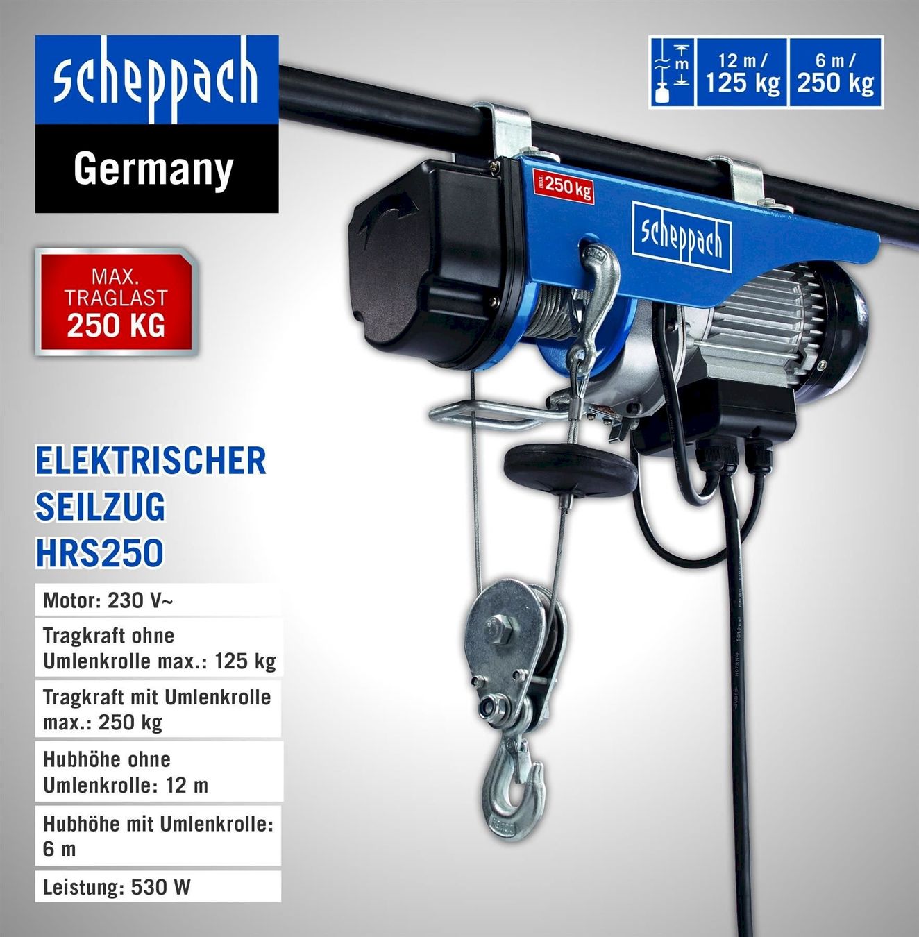 Sonstiges zum Lager & Transport: Scheppach Seilhebezug HRS 250 – Neu und originalverpackt aus Bottighofen von zaap