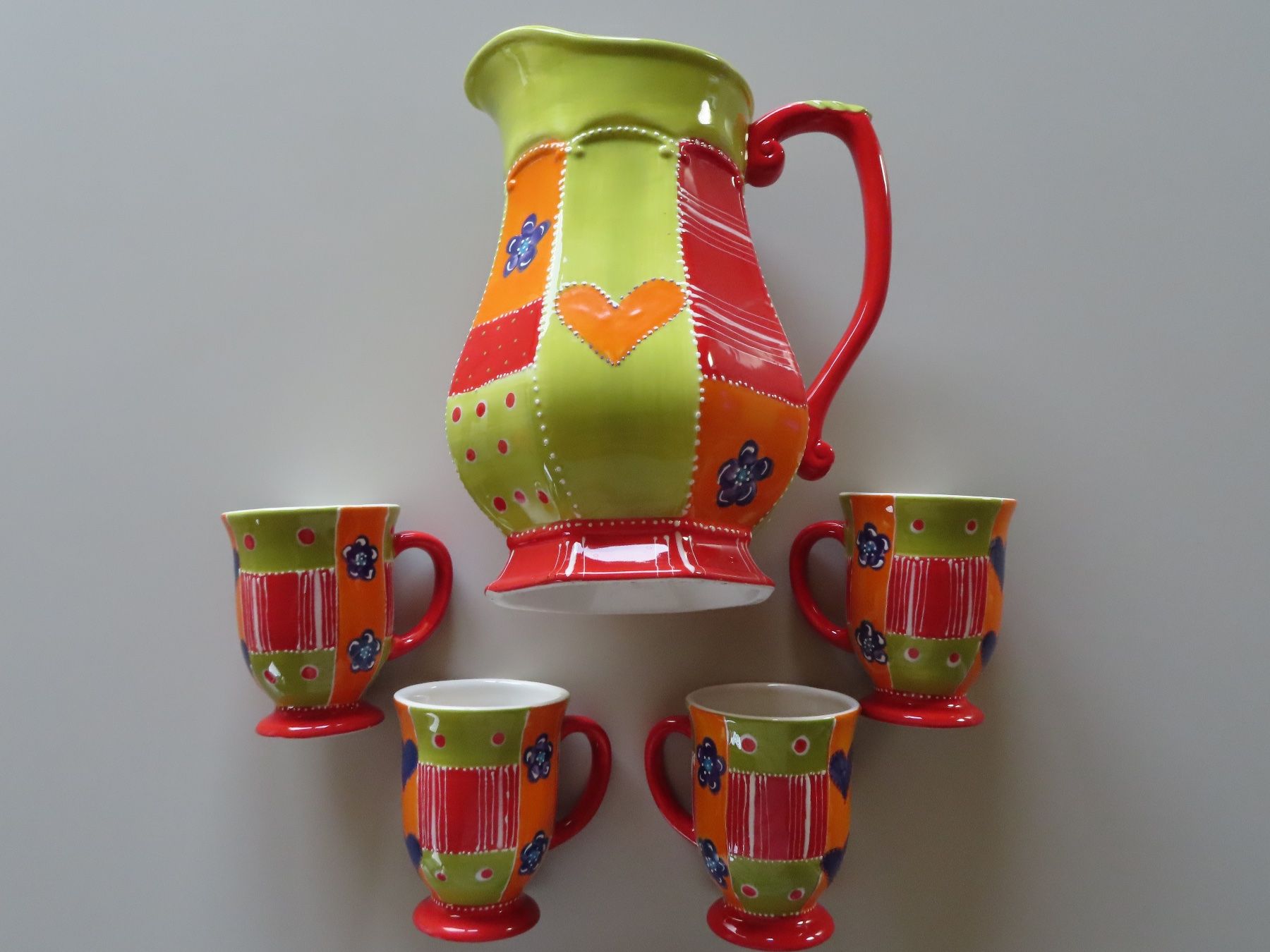 Set di piatti: Krug mit Tassen "Caprices" handbemalt ***NEU*** Geschenkidee – Nuovo (secondo la descrizione) da Wallenried venduto da Asyano