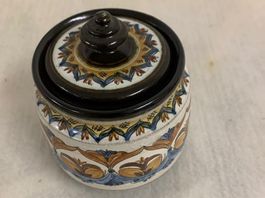 Hübsche Keramikdose Handarbeit Vintage Ki8