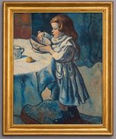 Textured Chromo Copy – Pablo Picasso, Le Gourmet  Vintage 