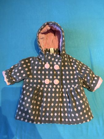 Winterjacke Baby Club Gr. 68 Grau/Rosa Gepunktet Top!