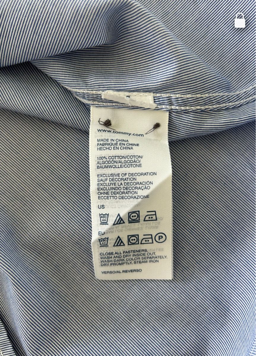 Tommy Hilfiger Camicette: Hilfiger Bluse, Gr. 6/S blau gestreift, mit Rüschen – Usato da Worben venduto da fra_s78y 5