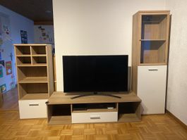 Wohnwand Eiche bestehend aus drei Elementen
