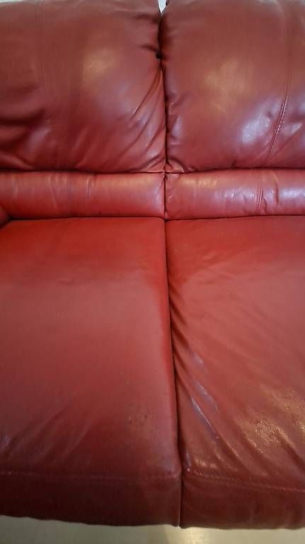 Sofas: Echtleder-Sofa, rot - bequem – D'occasion à Herisau par less_is_more 2