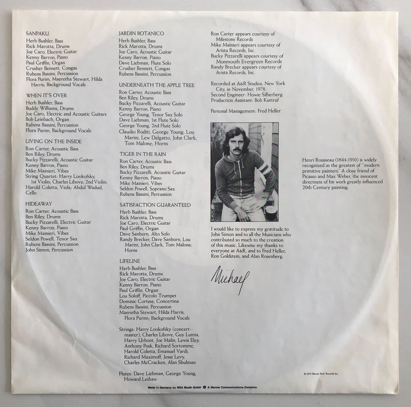 Dischi in vinile: MICHAEL FRANKS - TIGER IN THE RAIN – Usato da Poliez-Pittet venduto da Newtown-Records 2