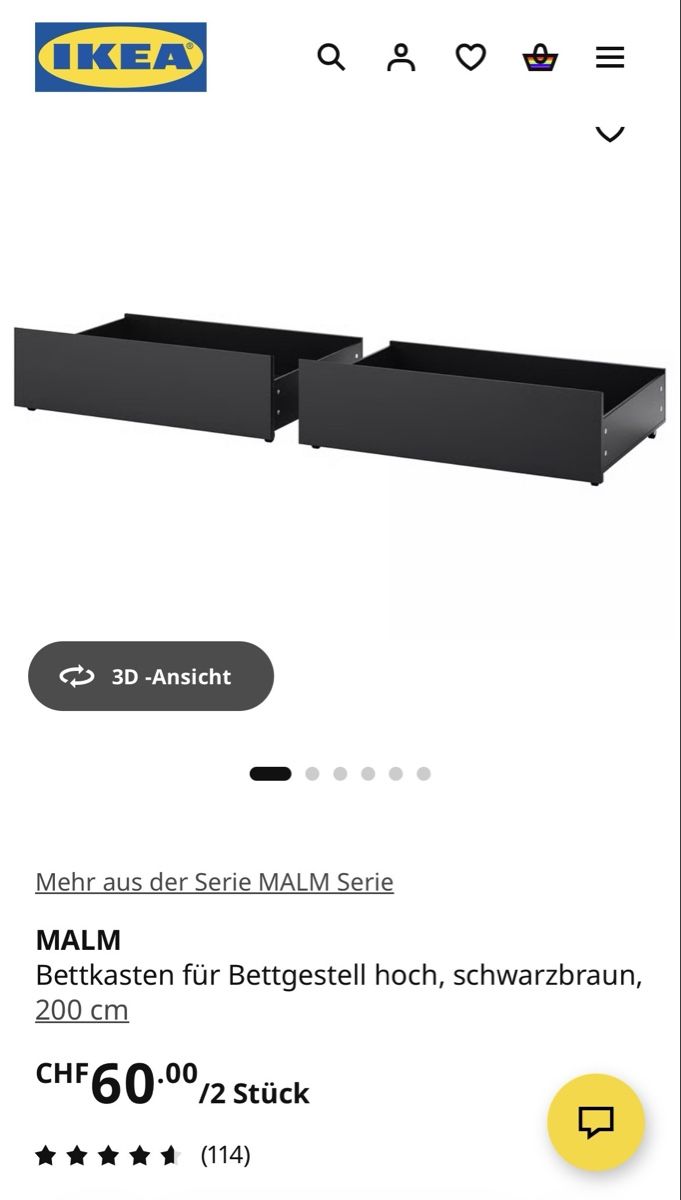 Cassettiere: 2x Bettkasten Ikea Malm schwarz – Usato da Zollbrück venduto da 1nicu1