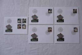 Pro Patria 1997 5 FDC Satz & Einzelmarken SBK B255 - B258