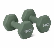 Hantelset 2 x 10 kg – Olivgrün | Hexagonal | Neopren