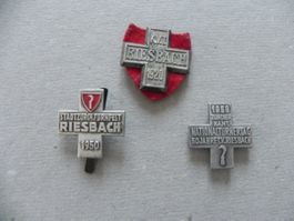 Medaille 3 Sport Abzeichen Brosche Riesbach ZH 1920 -1958