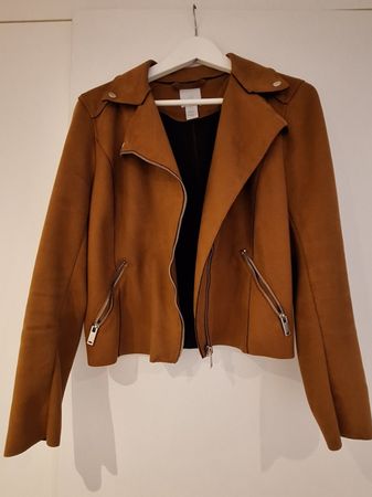 H&M Kurzjacke Wildlederoptik braun Grösse 34
