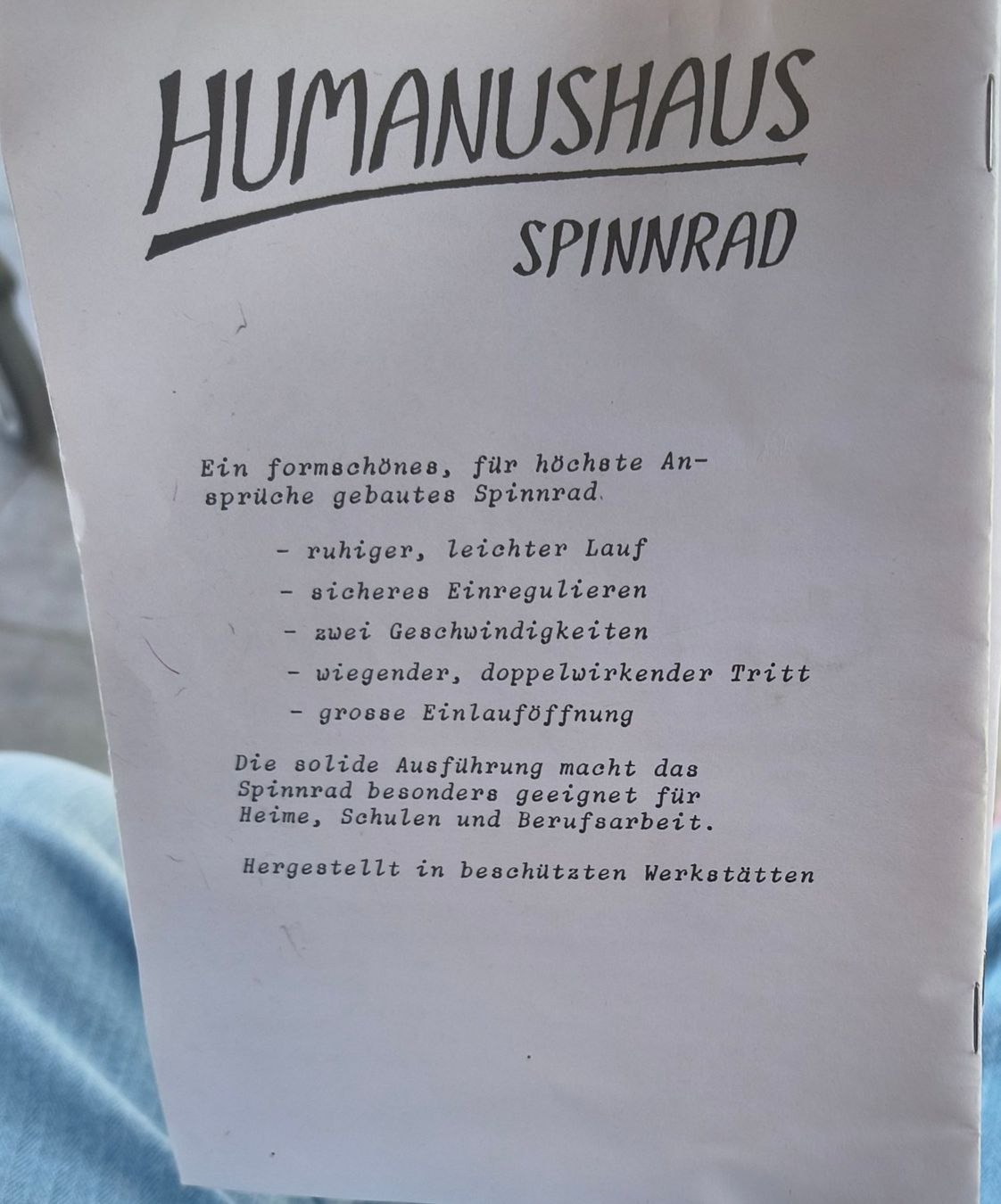 Rouets anciens: Spinnrad Humanus – D'occasion à Spiez par Skywalker007 3