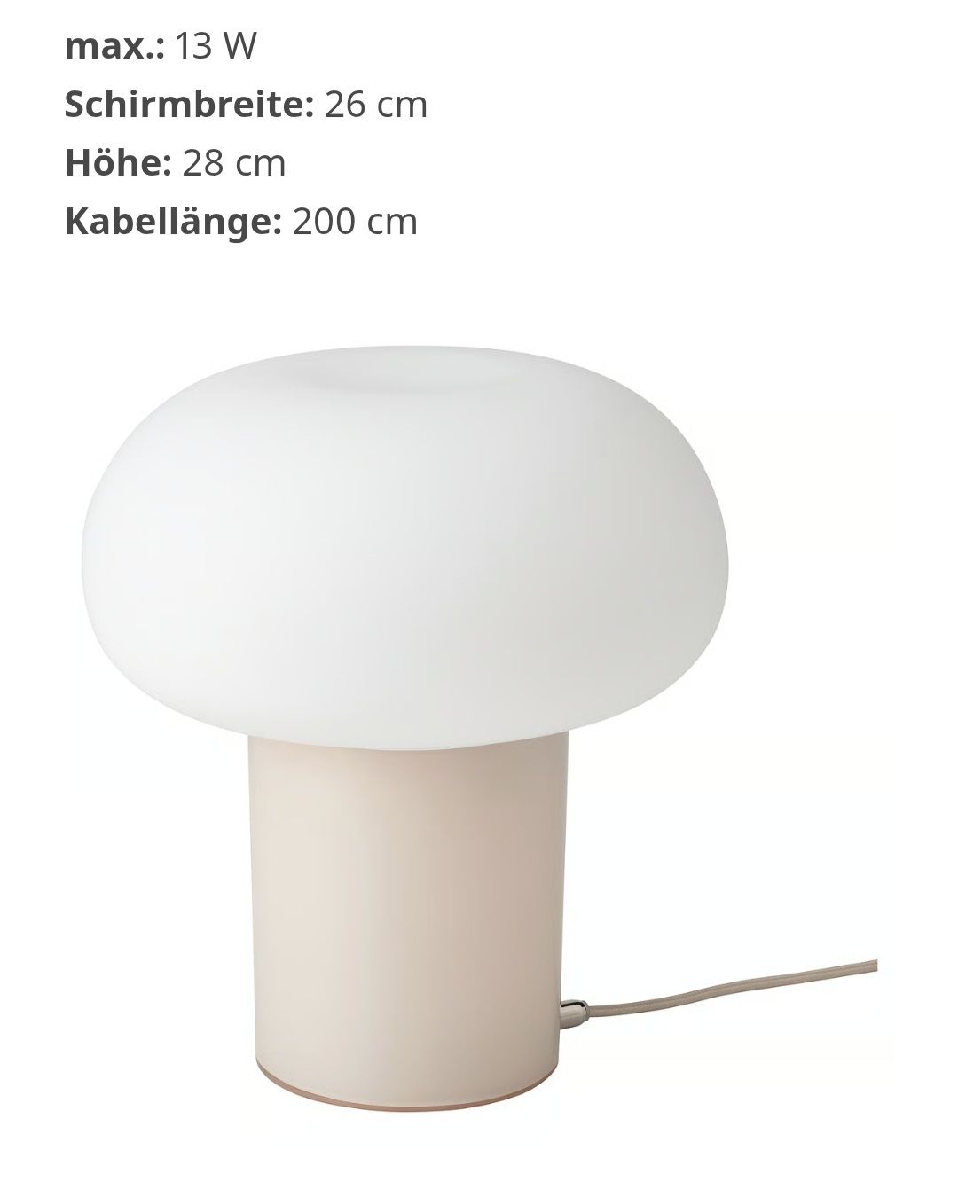 Ikea Lampade: IKEA Dejsa Tischlampe beige / opalweiss – Usato da Niederhelfenschwil venduto da usa001 1