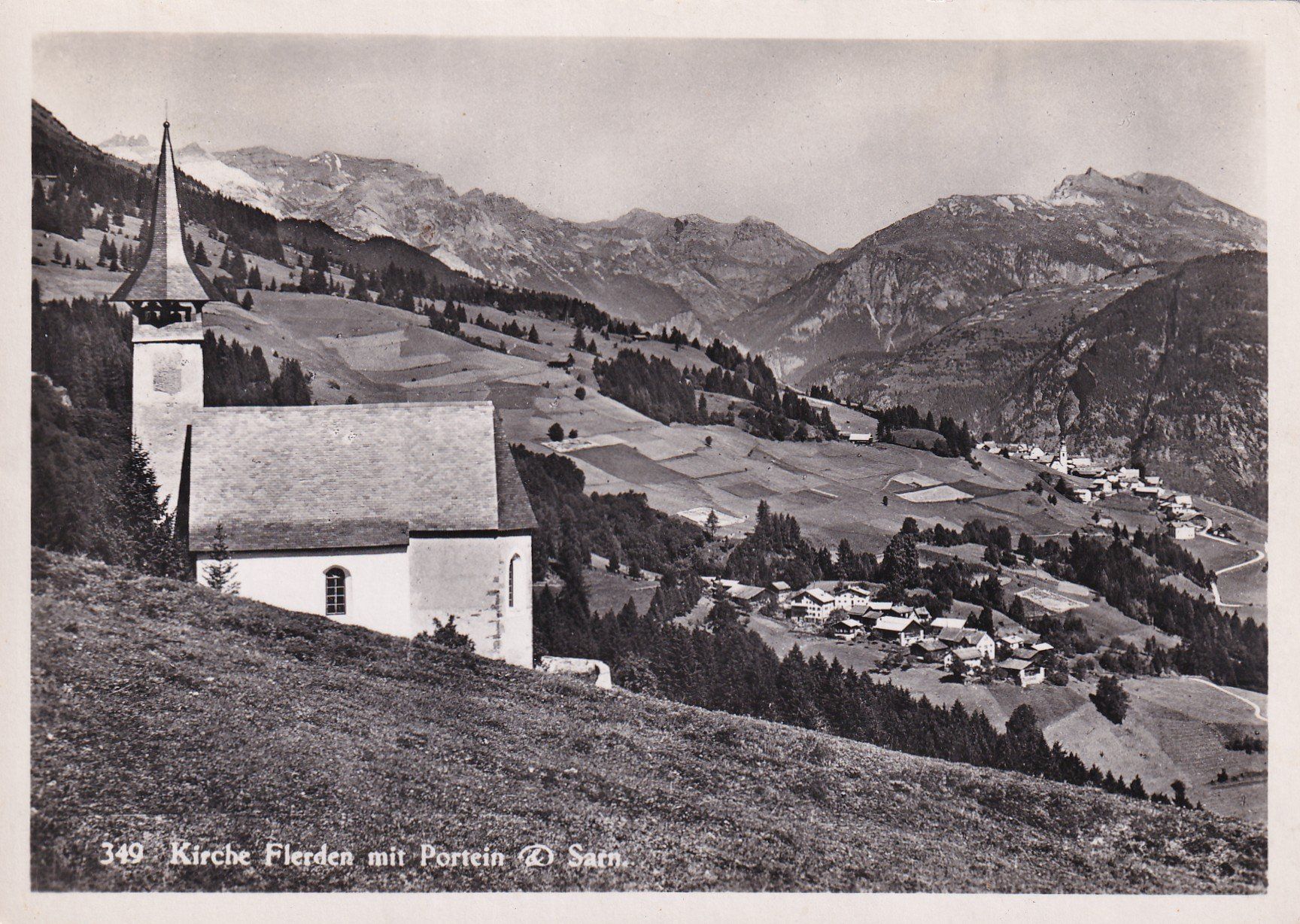 Ansichtskarten: Kirche Flerden mit Portein & Sarn – Gebraucht aus Cormoret von Pascalll2001