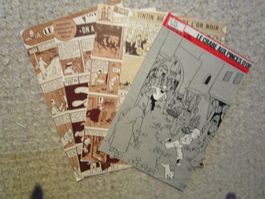 Une page de 5 albums différents de Tintin