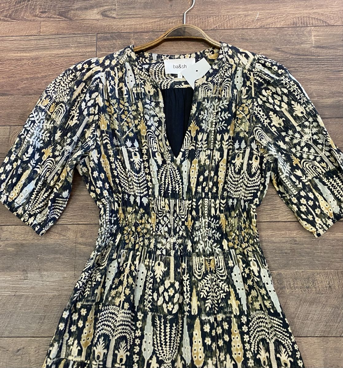 Ba&Sh Vestiti: Bash Baumwollkleid Flowerprint grün S neu – Nuovo e nell'imballaggio originale da Büron venduto da Coerner 3