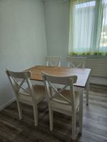Tisch und 4 Stühle weiss Kiefer Holz Landhausstil