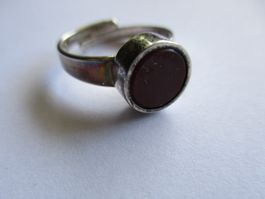 Bague argent 925 réglable avec pierre marron