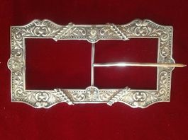 Grande boucle de ceinture anglaise du 19ème siècle en argent