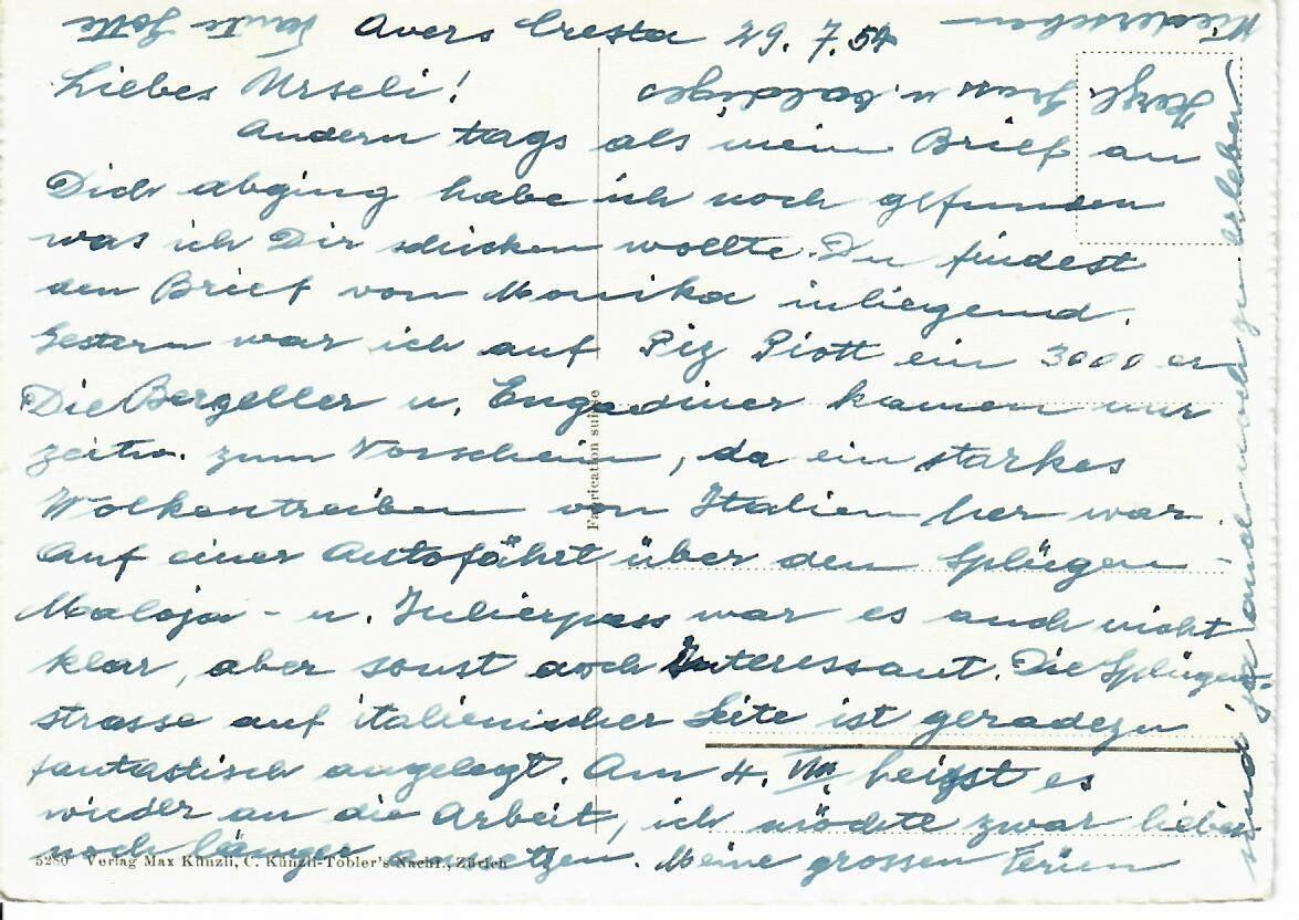 Cartoline postali: Weissberg Gruppe & Piz Platta – Usato da Hochdorf venduto da Ziegel-16 1