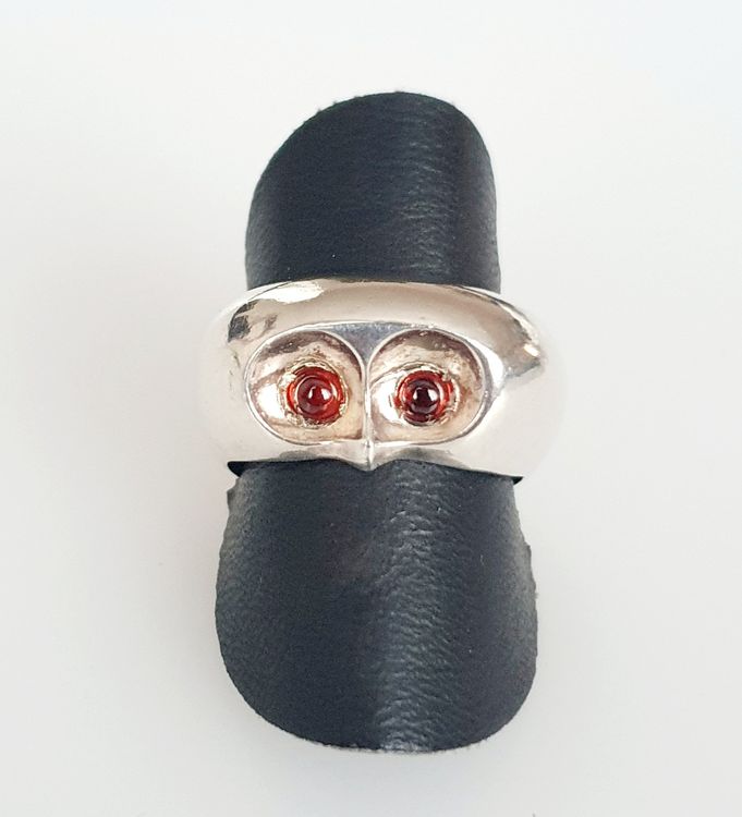 Vintage Damenring aus 925 Silber  sieht aus wie eine Eule 1