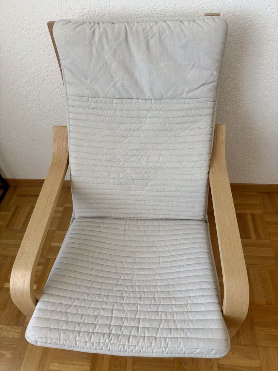 Ikea Poltrone: IKEA Poäng Sessel - Helles Holz & Gestepptes Polster - Top – Usato da Effretikon venduto da Happy0Feet 1