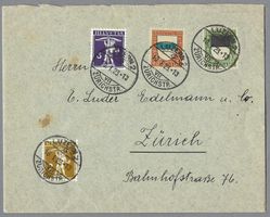 J21+J22+123III+124, 0 LUZERN 10.I.23. SCHÖNE PJ MISCHFRANK.