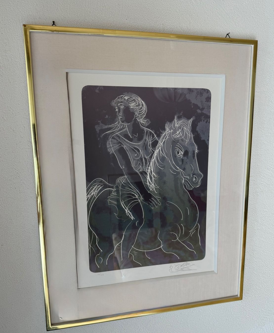 Grafica & Litografie: Original Litho, Hans, Erni Mädchen auf Pferd – Usato da Davos Platz venduto da wyl_wh89